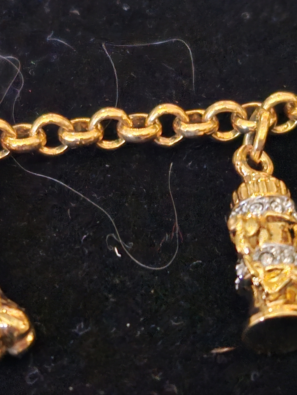 Danbury Mint Gold-Tone Elephant and Charm Bracelet with Crystal Accents - Picture 4 of 7